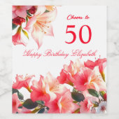 Proost op 50 jouw naam toevoegen wijn etiket (Enkel label)