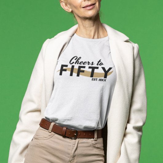 Proost op 50 typografie Modern Custom Birthday Tri-Blend Shirt