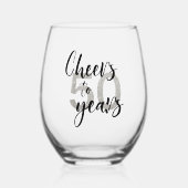 Proost op 50 Vijftig jaar Wijnglas Zonder Voet (Voorkant)