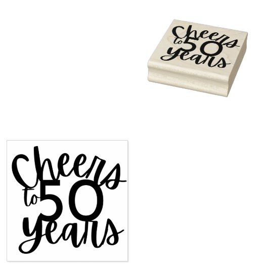 Proost op 50 Years Wood Art Stamp Rubberstempel (Gestempeld)