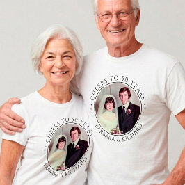 Proost op 50ste huwelijksverjaardag aangepaste fot t-shirt