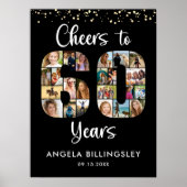 Proost op 60 Jaar 23 Foto's Nummer Cutout Collage Poster (Voorkant)