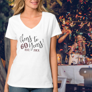 Proost op 60 jaar 60e verjaardag van de vrouw Est. T-shirt
