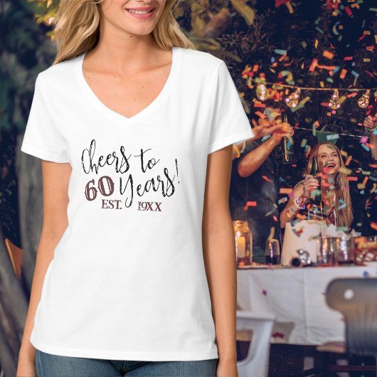 Proost op 60 jaar 60e verjaardag van de vrouw Est. T-shirt