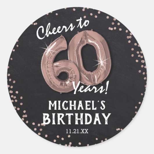 Proost op 60 Jaar! 60ste verjaardag Ronde Sticker (Voorkant)