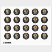 Proost op 60 jaar! 60ste verjaardag ronde sticker (Vel)