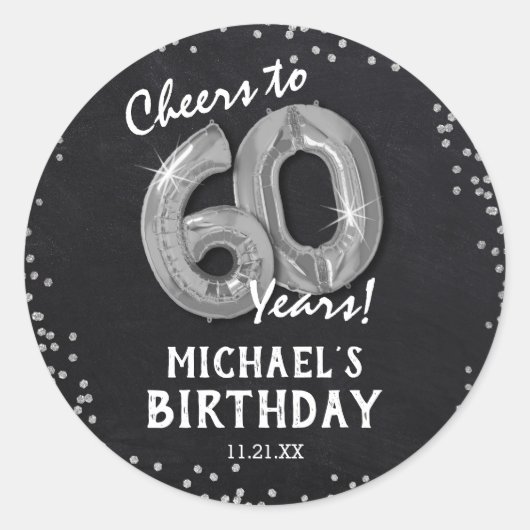 Proost op 60 jaar! 60ste verjaardag ronde sticker (Voorkant)