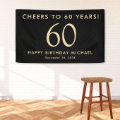 Proost op 60 Jaar Black Gold 60e Verjaardagsfeest Spandoek