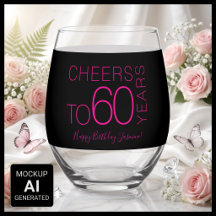 Proost op 60 jaar Black Pink Elegante Verjaardag
