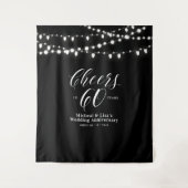 Proost op 60 jaar Black & White 60th Anniversary Wandkleed (Voorkant)