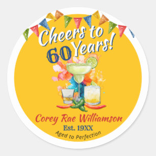 Proost op 60 Jaar Fiesta 60e Verjaardagsfeest Ronde Sticker