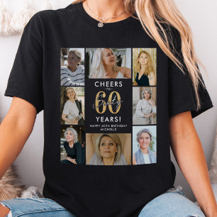 Proost op 60 Jaar Foto Collage Verjaardag T-shirt