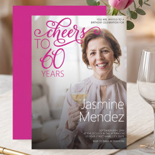 Proost op 60 jaar foto-overlay verjaardagsfeestje kaart