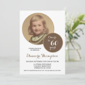 Proost op 60 jaar Foto Sepia Kaart (Staand voorkant)