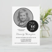 Proost op 60 jaar Foto Zwart-wit Kaart (Staand voorkant)