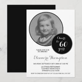 Proost op 60 jaar Foto Zwart-wit Kaart