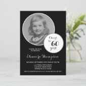 Proost op 60 jaar Foto Zwart-wit Kaart (Staand voorkant)