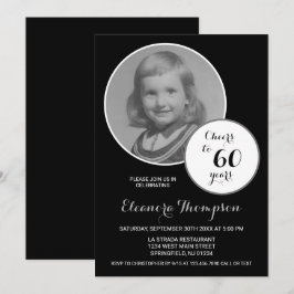 Proost op 60 jaar Foto Zwart-wit Kaart