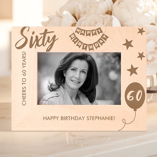 Proost op 60 Jaar Gefeliciteerd Gegraveerde Lijstjes