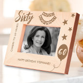 Proost op 60 jaar gelukkige verjaardag gegraveerde lijstjes