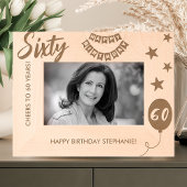 Proost op 60 jaar gelukkige verjaardag gegraveerde lijstjes