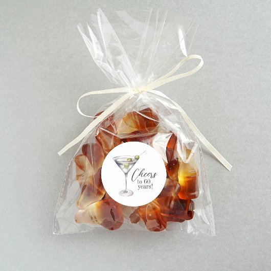 Proost op 60 jaar Martini Cocktail Verjaardagsfees Ronde Sticker