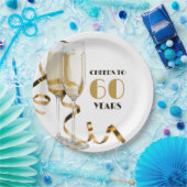 Proost op 60 jaar mijlpaal verjaardag papieren bordje (Feest)