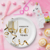 Proost op 60 jaar mijlpaal verjaardag papieren bordje (Feest)