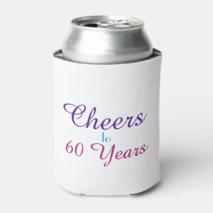 Proost op 60 jaar Roze Blauw Paarse Koelbox Blikjeskoeler