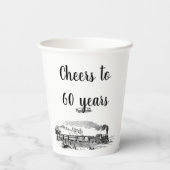 Proost op 60 jaar  stoomtrein papieren bekers (Achterkant)