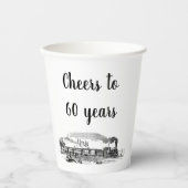 Proost op 60 jaar  stoomtrein papieren bekers (Voorkant)