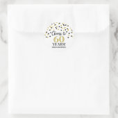 Proost op 60 jaar Verjaardag Goud Zwart Confetti Ronde Sticker (Tas)