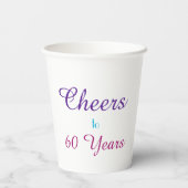 Proost op 60 Jaar Verjaardagsfeestbekers Papieren Bekers (Achterkant)