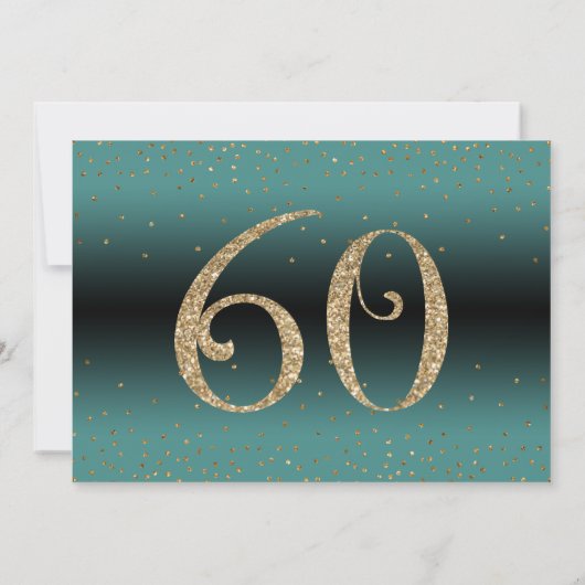 Proost op 60 jaar Verrassingsverjaardag Blauwgroen Kaart (Achterkant)
