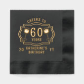 Proost op 60 jaar wijnglazen Verjaardagsnaam Folie Servetten (Voorkant)