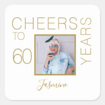 Proost op 60 jaar Witte Gouden Foto Elegant