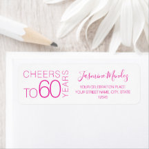 Proost op 60 jaar Witte Roze Chic Elegante Adres