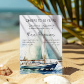 Proost op 60 jaar zeilboot verjaardagsfeest kaart
