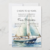 Proost op 60 Jaar Zeilboot Verjaardagsfeestje Kaart (Voorkant)