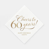 Proost op 60 verjaardagsglitter en goud servet (Hoek)