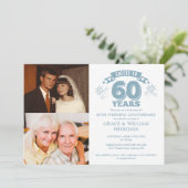 Proost op 60ste bruiloft Jubileum 2 Foto Kaart (Staand voorkant)