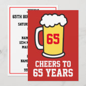 Proost Op 65 Jaar Bier 65e Verjaardagsfeestje Uitn Kaart (Voorkant / Achterkant)