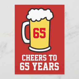 Proost op 65 Jaar Bier 65ste Verjaardagsuitnodigin Kaart