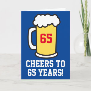 Proost op 65 jaar bierverjaardag (leeg van binnen) kaart