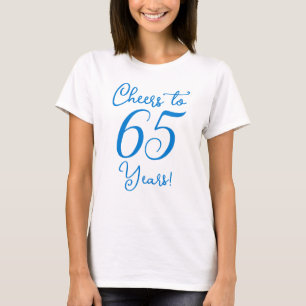 Proost op 65 jaar Blue Birthday Party T-shirt