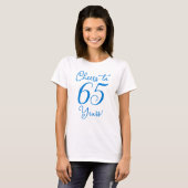 Proost op 65 jaar Blue Birthday Party T-shirt (Voorkant volledig)