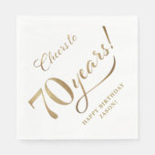 Proost op 70 Birthday Glitter Gold Servet (Voorkant)