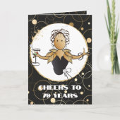 Proost op 70 Bold Glam Vrouw Cartoon 70e Verjaarda Kaart (Voorkant)