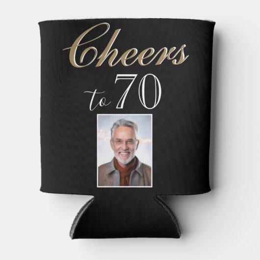 Proost op 70 foto 70ste verjaardag blikjeskoeler (Voorkant)