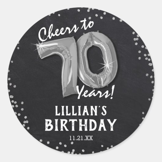 Proost op 70 Jaar! 70ste verjaardag Ronde Sticker (Voorkant)